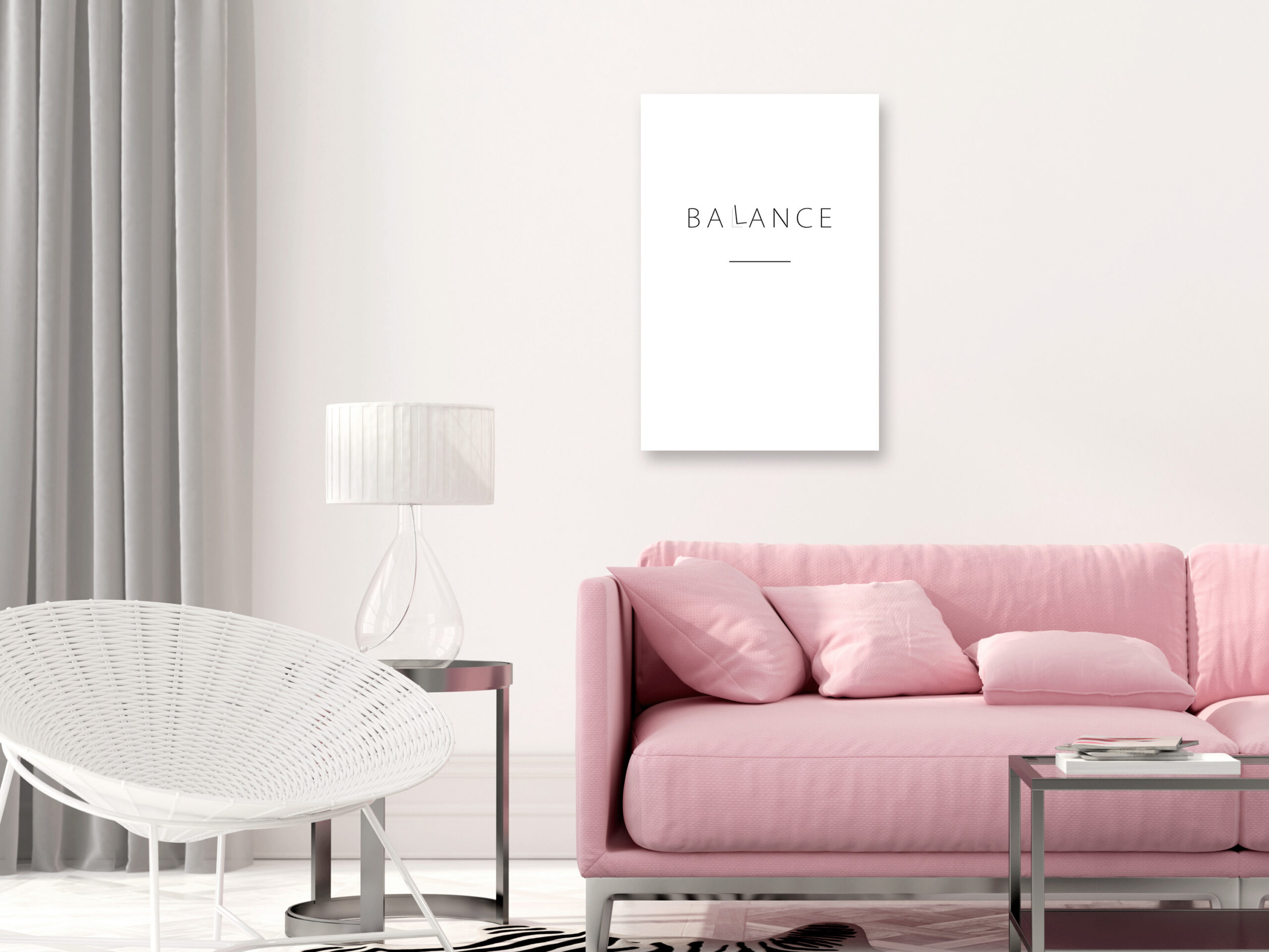 Kép - Balance of Words (1-part) - Black English Text on White - Image 2