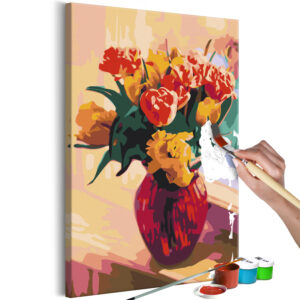 Kifestő - Tulips in Red Vase