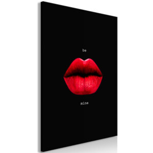 Kép - Red Lips (1-part) - Black Background with English Text
