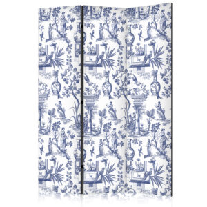 Paraván - Rome and Botany - Blue Pattern with a Greek and Plant Motif