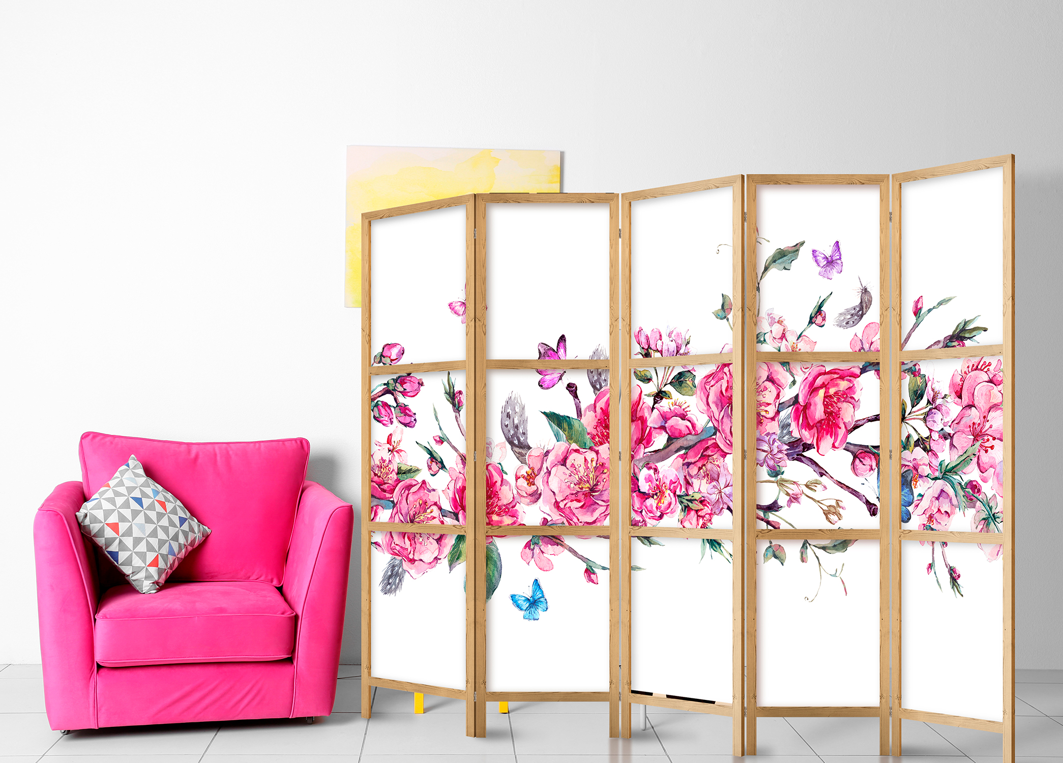 Japán paraván - Style: Flowers and Butterflies II - Image 2