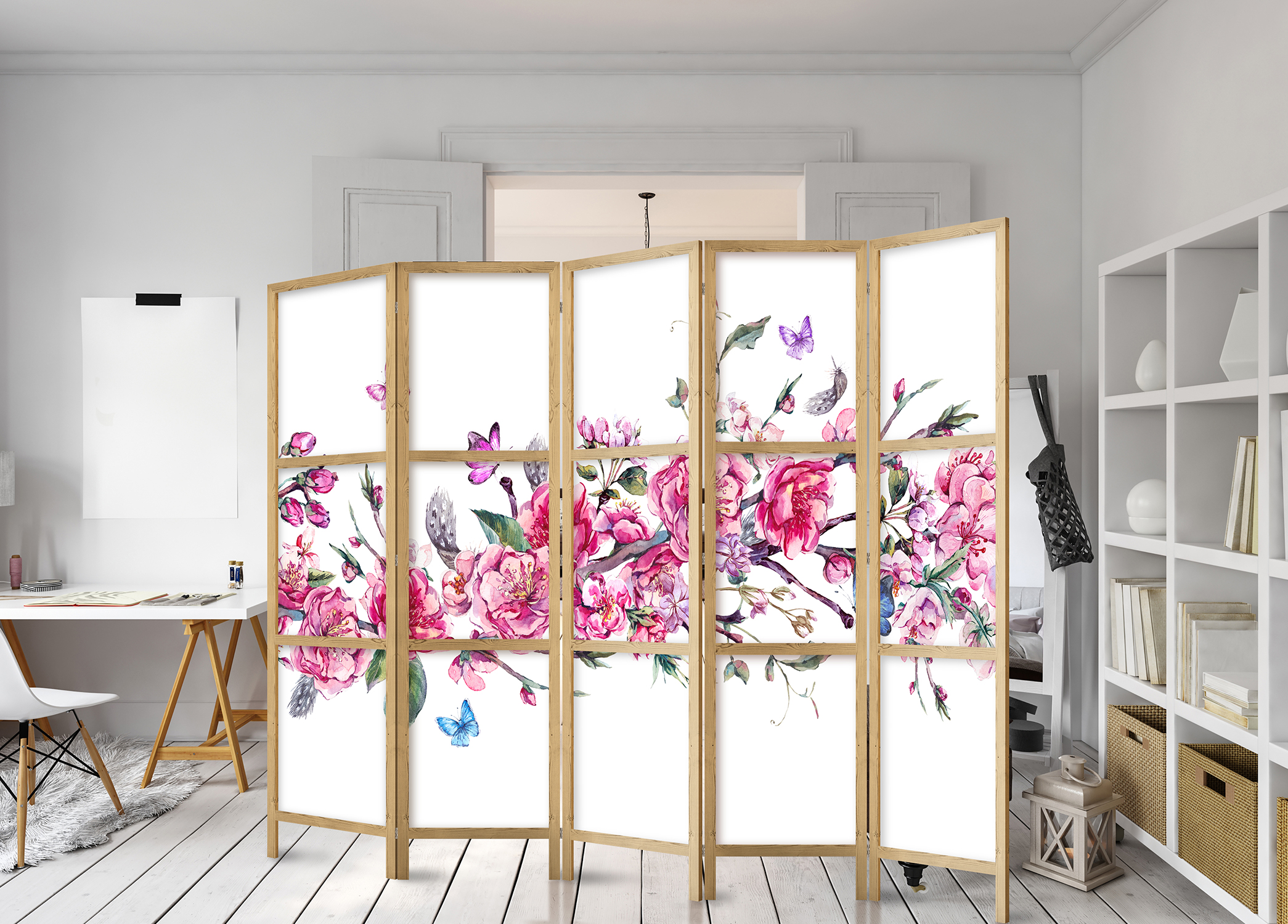 Japán paraván - Style: Flowers and Butterflies II - Image 5